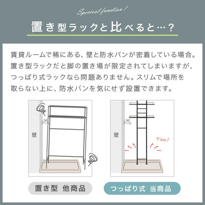 つっぱり式ランドリーラック 幅60cm〔棚板3段〕