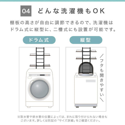 つっぱり式ランドリーラック 幅60cm〔棚板3段〕